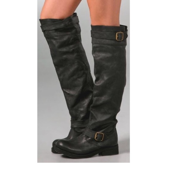 Jeffrey Campbell Shoes - Jeffrey Campbell Wishlist Black Knee High Leather Boots